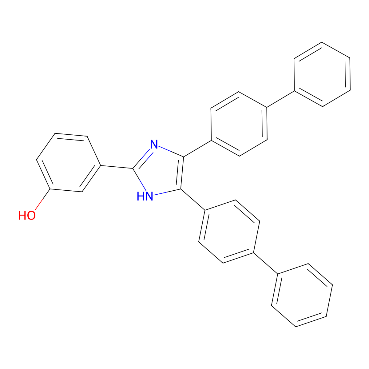 3-[4,5-bis({[1,1'-biphenyl]-4-yl})-1H-imidazol-2-yl]phenol molecular structure, CAS 296792-52-4