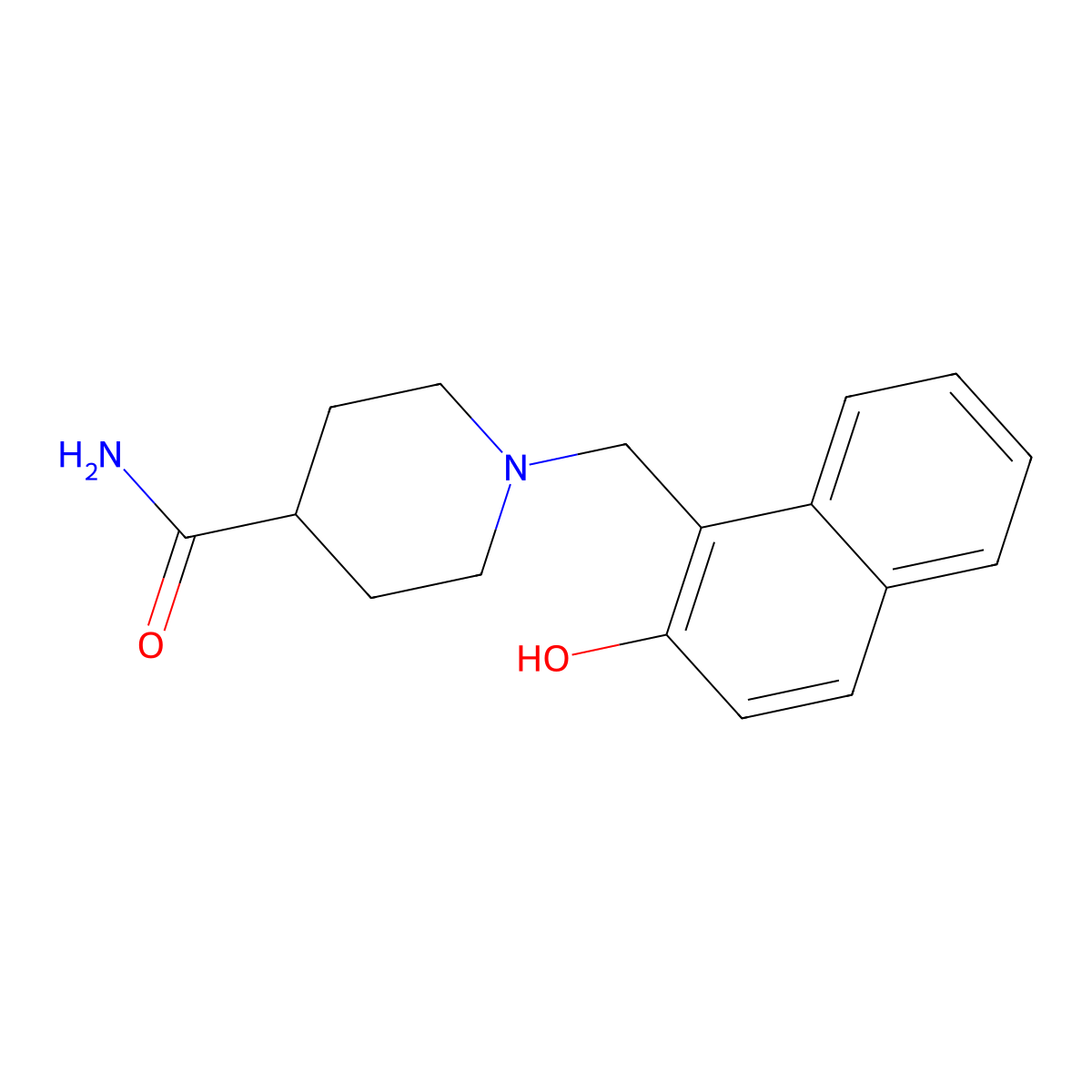 1-[(2-Hydroxynaphthalen-1-yl)methyl]piperidine-4-carboxamide molecular structure, CAS 296792-66-0