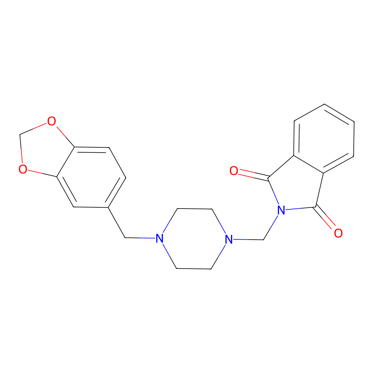 2-[[4-(1,3-Benzodioxol-5-ylmethyl)piperazin-1-yl]methyl]isoindole-1,3-dione molecular structure, CAS 296792-73-9