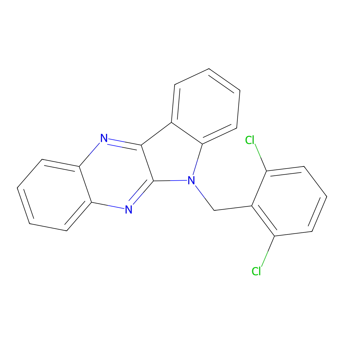 6-(2,6-dichlorobenzyl)-6H-indolo[2,3-b]quinoxaline molecular structure, CAS 296792-74-0
