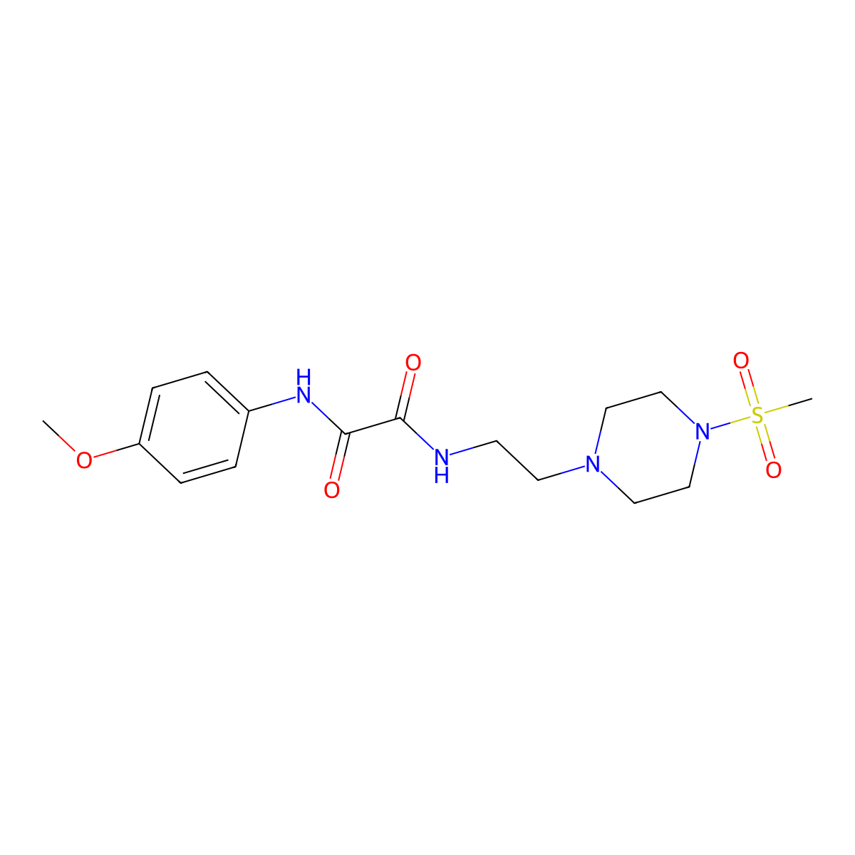 N'-(4-methoxyphenyl)-N-[2-(4-methylsulfonylpiperazin-1-yl)ethyl]oxamide molecular structure, CAS 296793-18-5