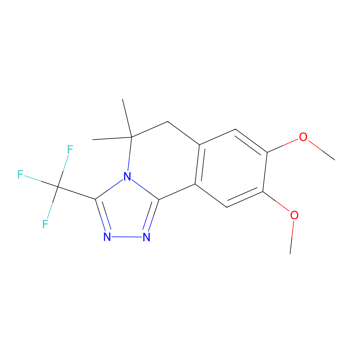 8,9-Dimethoxy-5,5-dimethyl-3-(trifluoromethyl)-5,6-dihydro[1,2,4]triazolo[3,4-a]isoquinoline molecular structure, CAS 296793-67-4