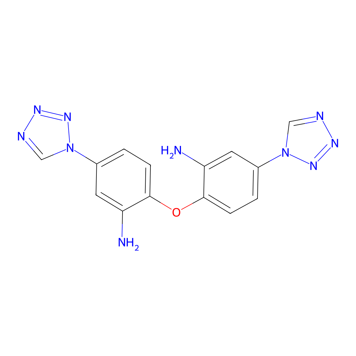 2,2'-Oxybis[5-(1H-tetrazol-1-yl)aniline] molecular structure, CAS 296793-69-6