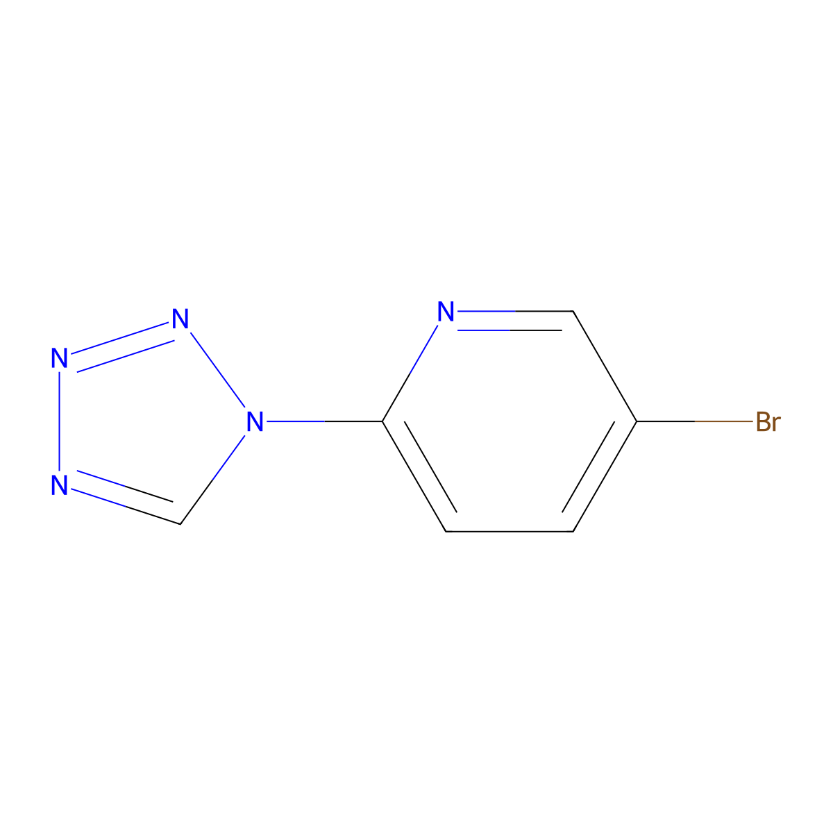 5-Bromo-2-(tetrazol-1-yl)pyridine molecular structure, CAS 296796-44-6