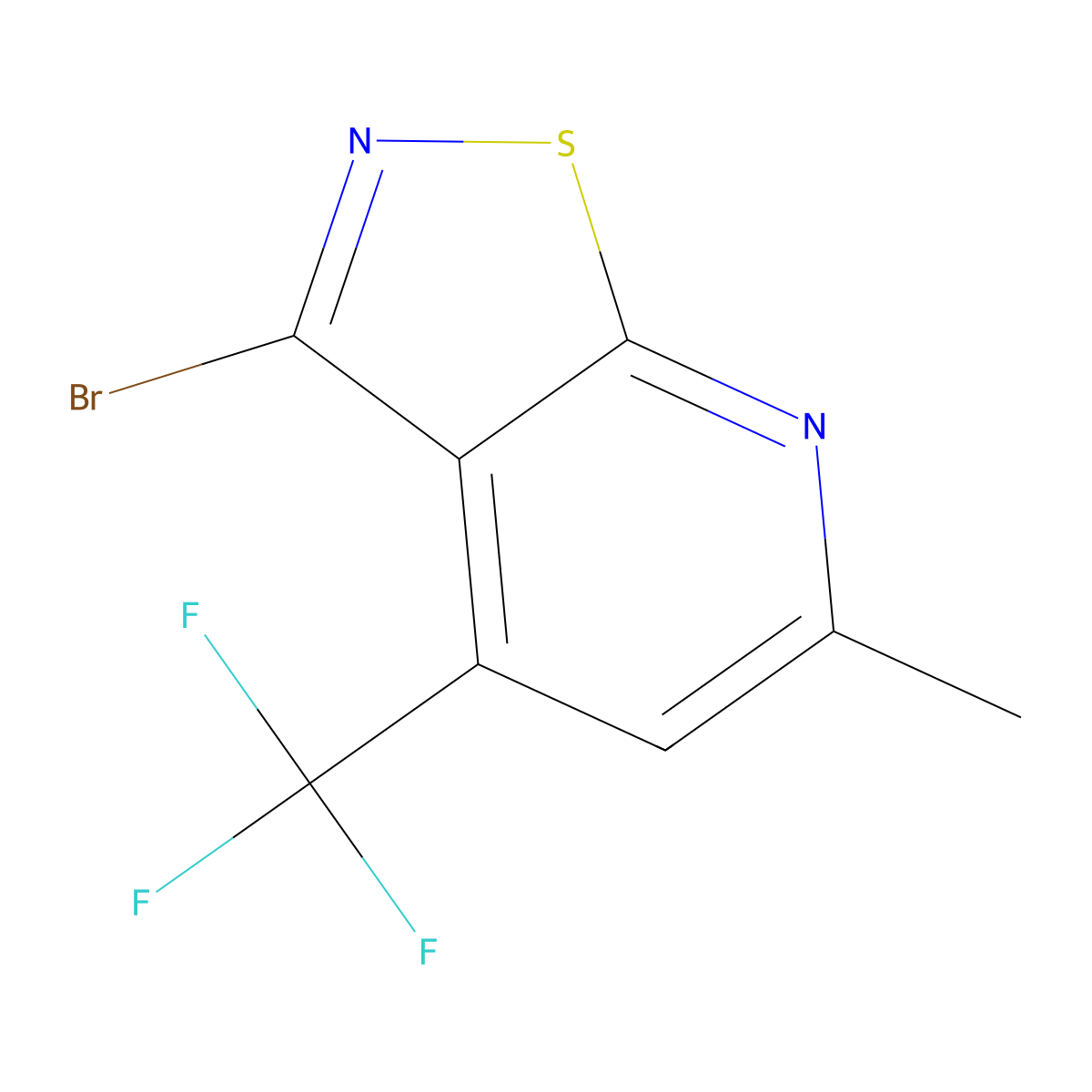 3-Bromo-6-methyl-4-(trifluoromethyl)isothiazolo[5,4-b]pyridine molecular structure, CAS 296797-19-8