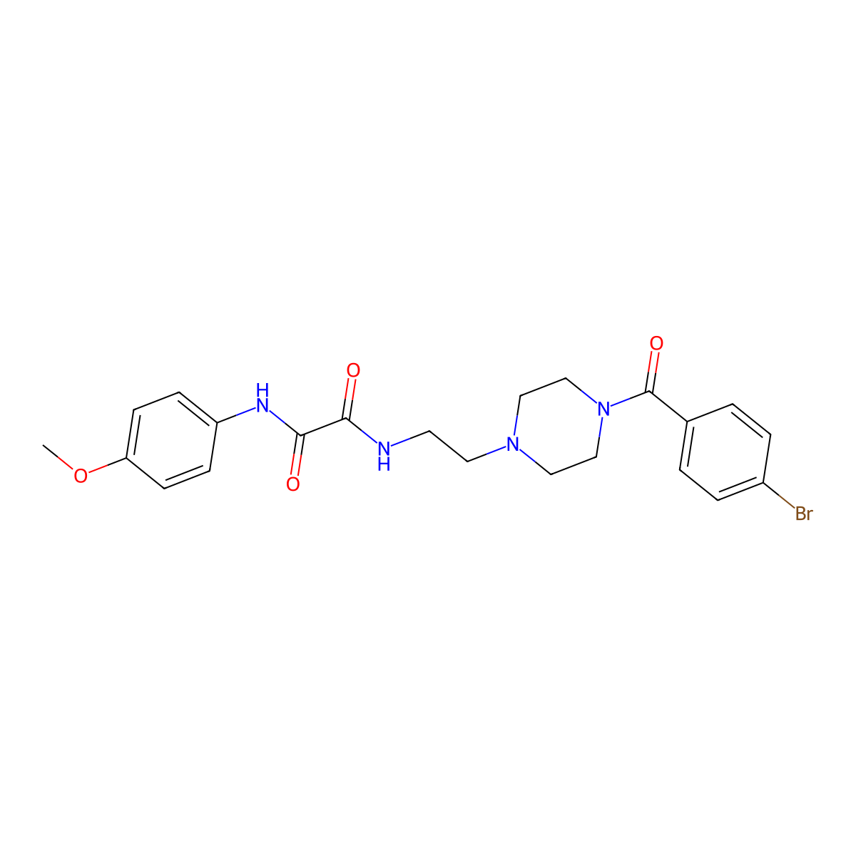 N-[2-[4-(4-bromobenzoyl)piperazin-1-yl]ethyl]-N'-(4-methoxyphenyl)oxamide molecular structure, CAS 296797-31-4