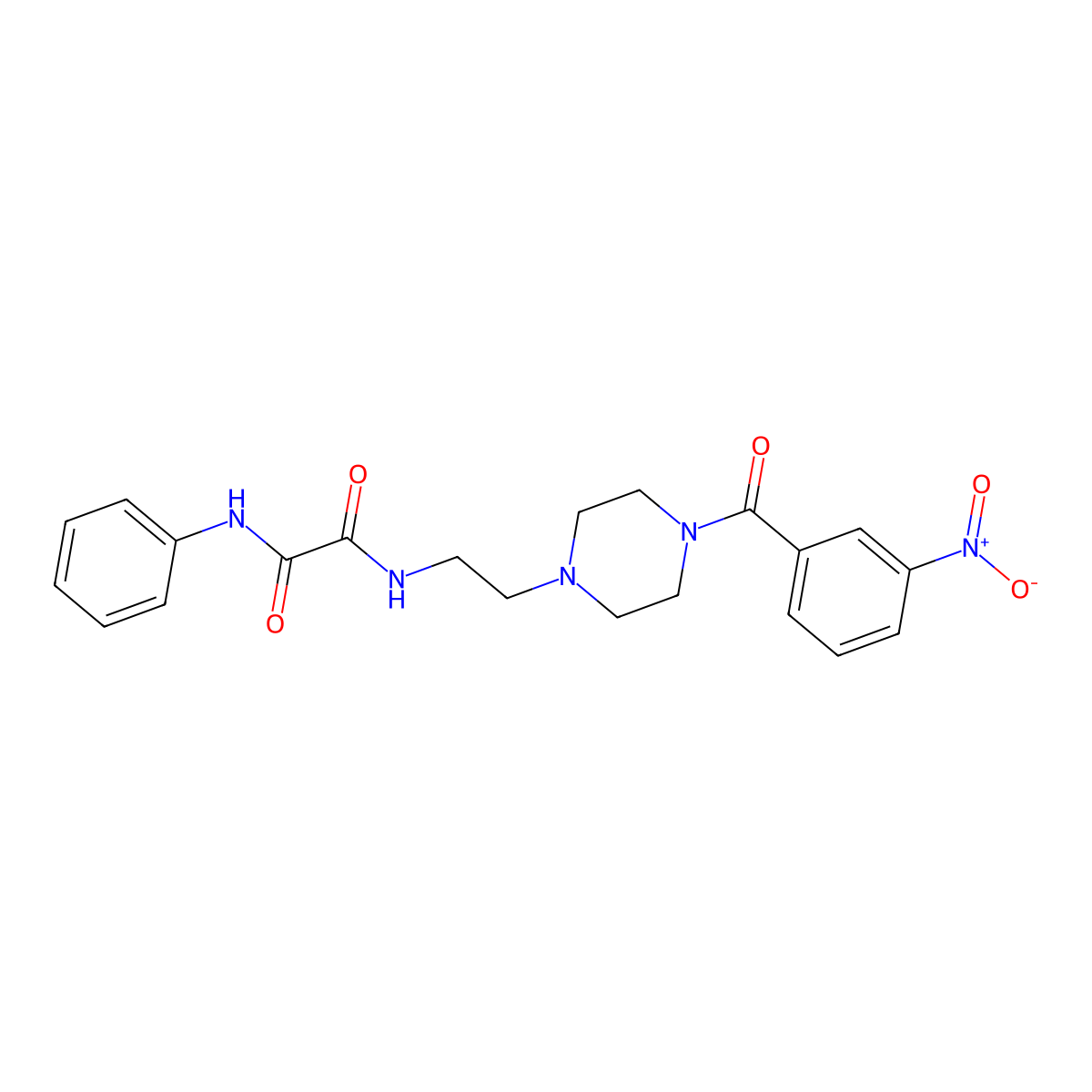 N-[2-[4-(3-nitrobenzoyl)piperazin-1-yl]ethyl]-N'-phenyloxamide molecular structure, CAS 296797-41-6