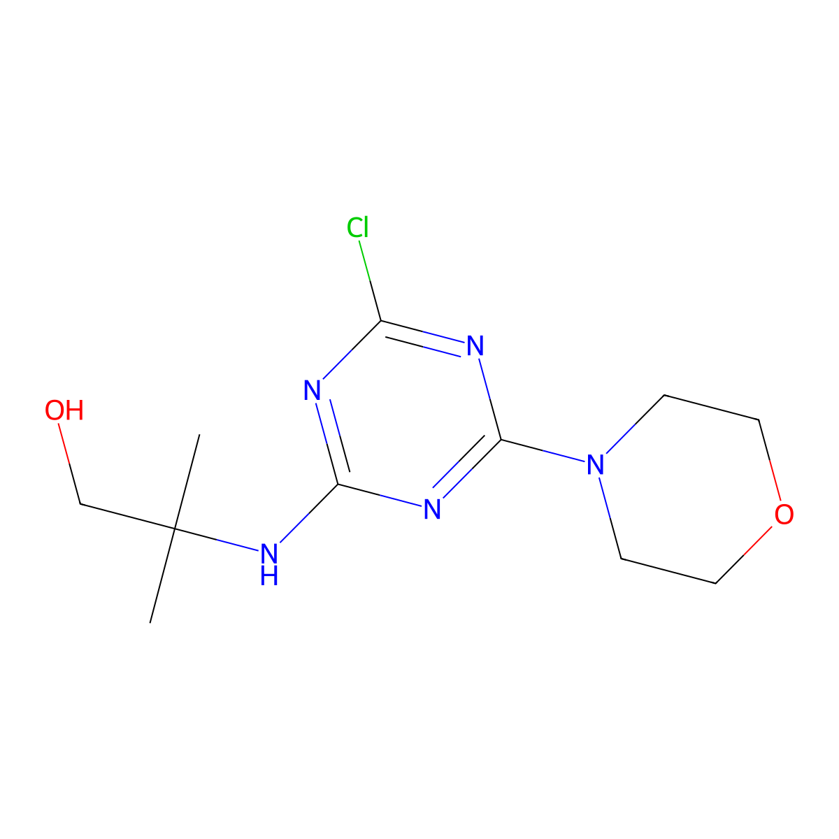 2-{[4-Chloro-6-(4-morpholinyl)-1,3,5-triazin-2-yl]amino}-2-methyl-1-propanol molecular structure, CAS 296797-49-4