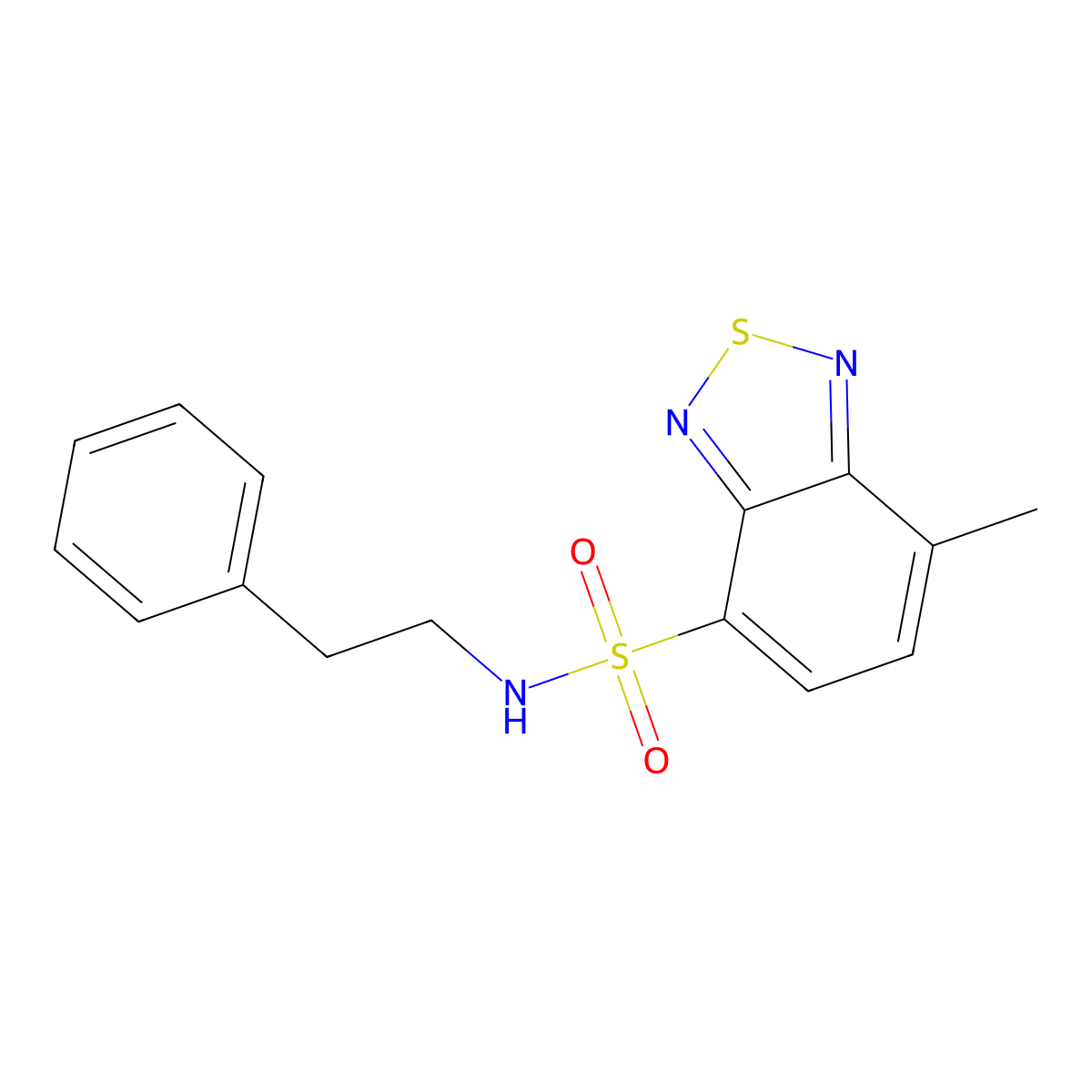 7-methyl-N-(2-phenylethyl)-2,1,3-benzothiadiazole-4-sulfonamide molecular structure, CAS 296797-86-9