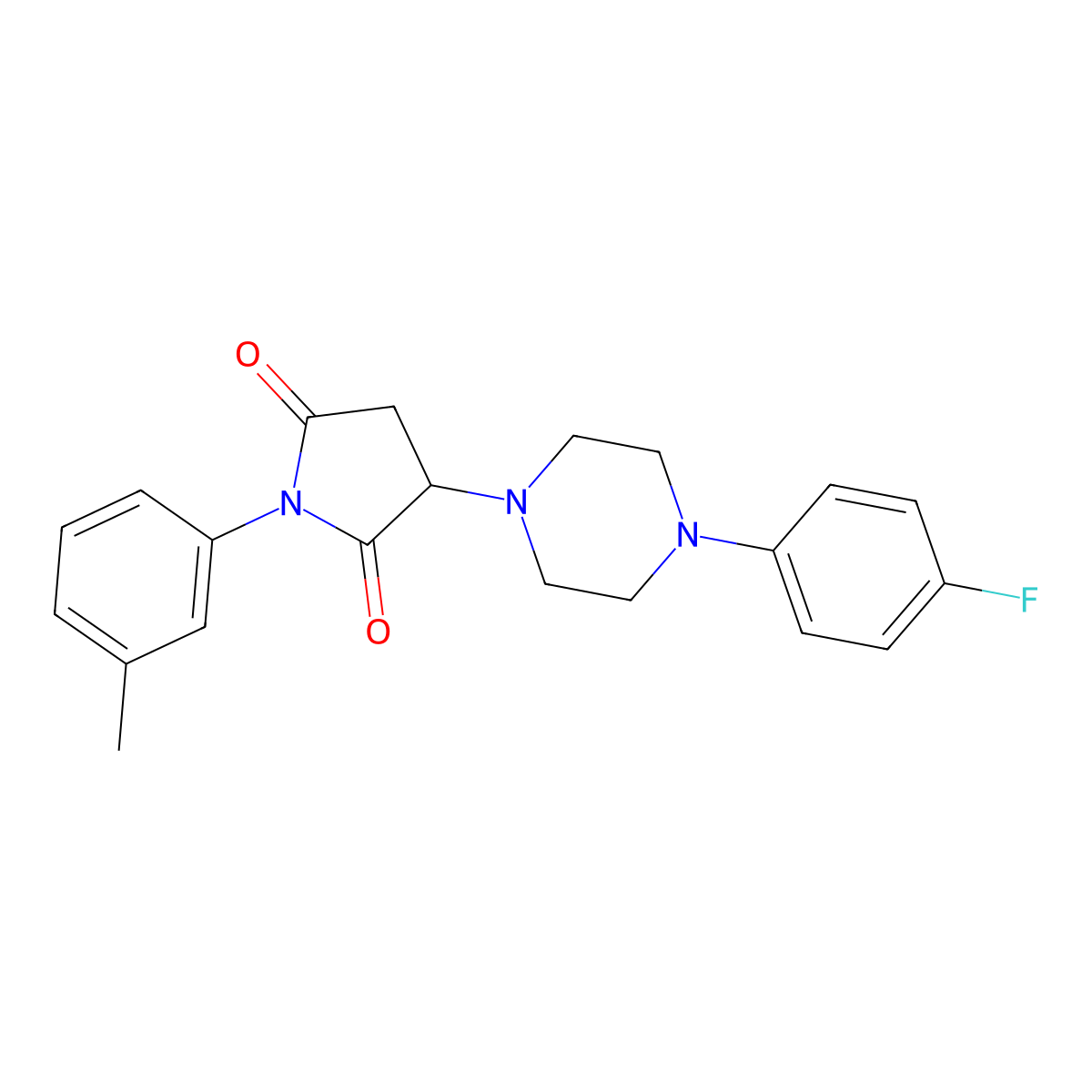 3-(4-(4-Fluorophenyl)piperazin-1-yl)-1-(m-tolyl)pyrrolidine-2,5-dione molecular structure, CAS 296797-95-0
