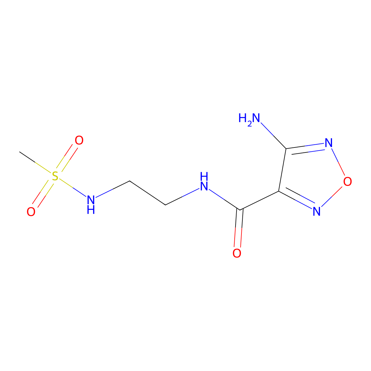 4-amino-N-[2-(methanesulfonamido)ethyl]-1,2,5-oxadiazole-3-carboxamide molecular structure, CAS 296798-51-1