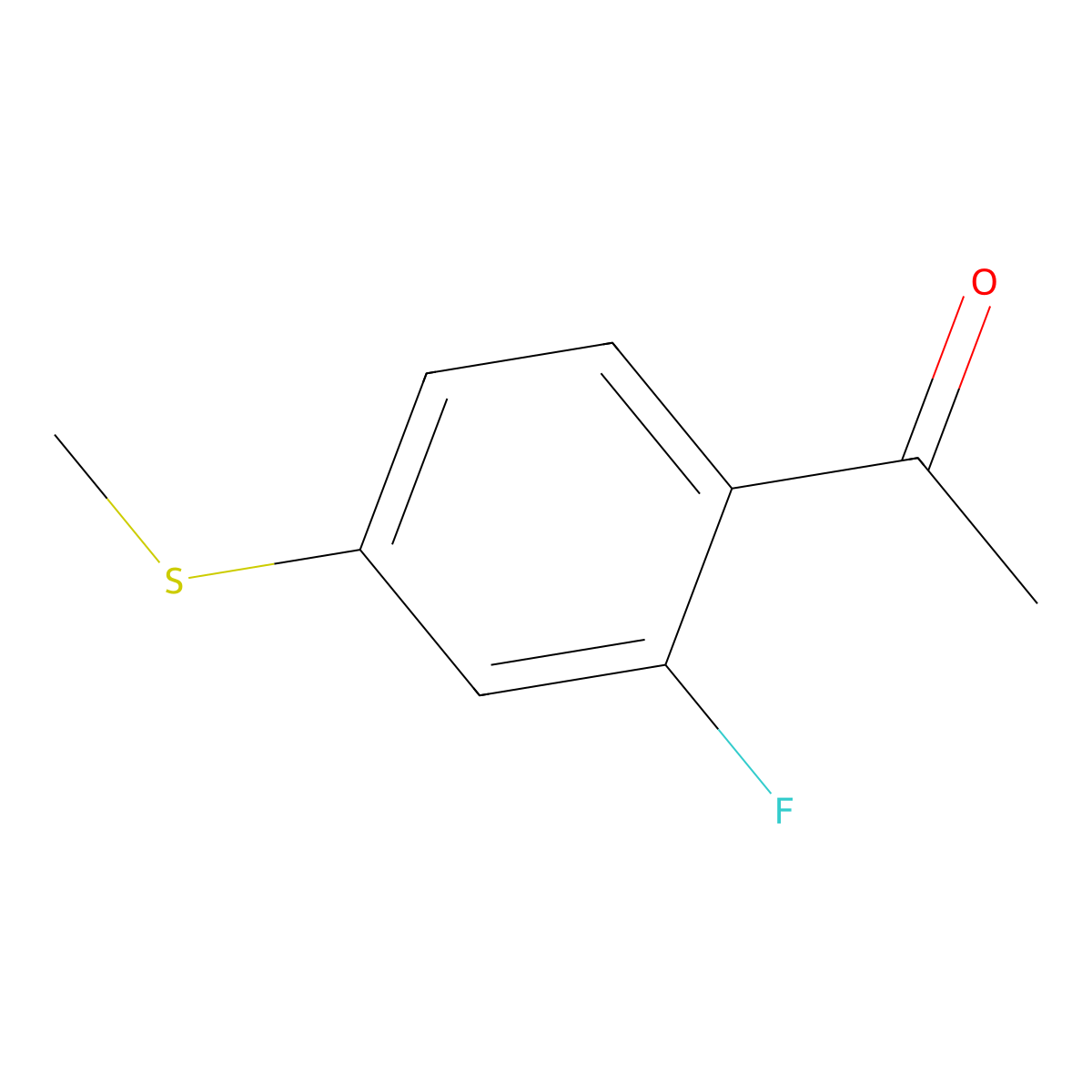 1-(2-Fluoro-4-(methylthio)phenyl)ethanone molecular structure, CAS 2968-08-3