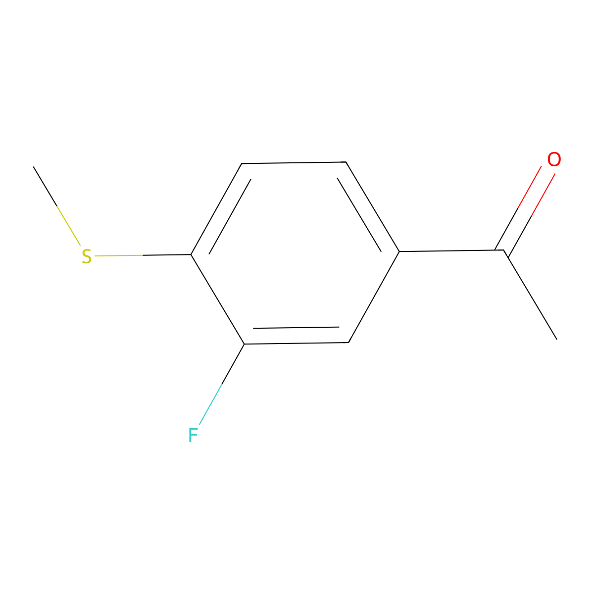 1-[3-Fluoro-4-(methylsulfanyl)phenyl]ethan-1-one molecular structure, CAS 2968-09-4