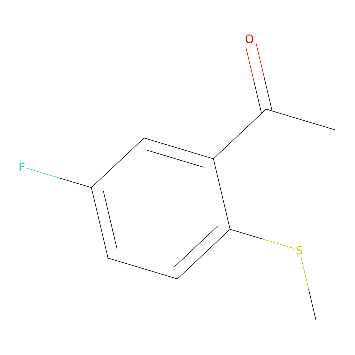 1-(5-Fluoro-2-(methylthio)phenyl)ethanone molecular structure, CAS 2968-10-7