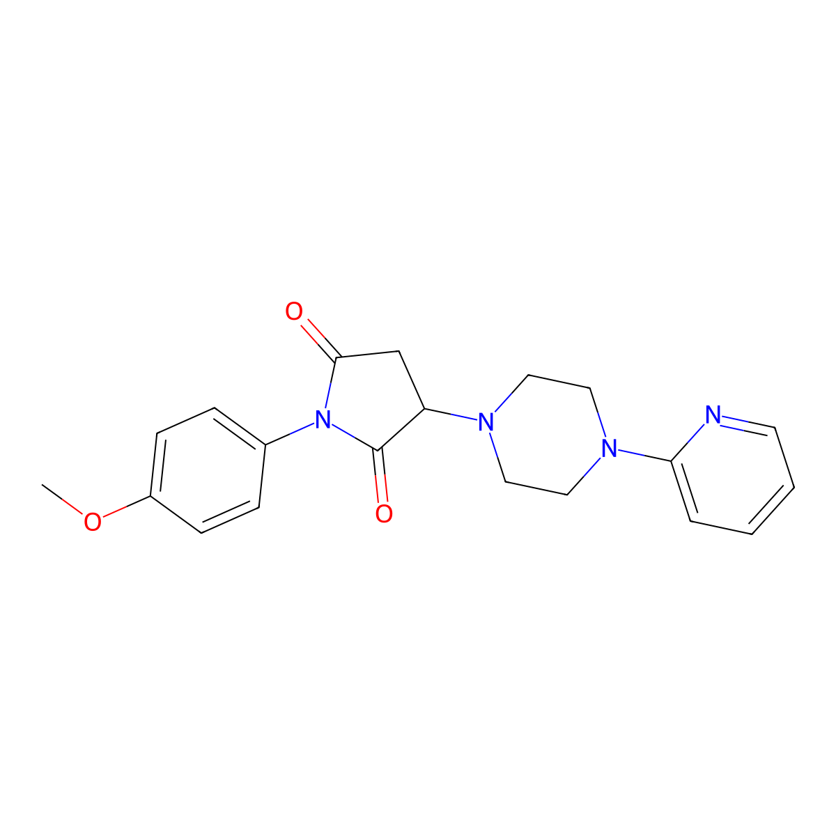 1-(4-Methoxyphenyl)-3-(4-pyridin-2-ylpiperazin-1-yl)pyrrolidine-2,5-dione molecular structure, CAS 296800-60-7
