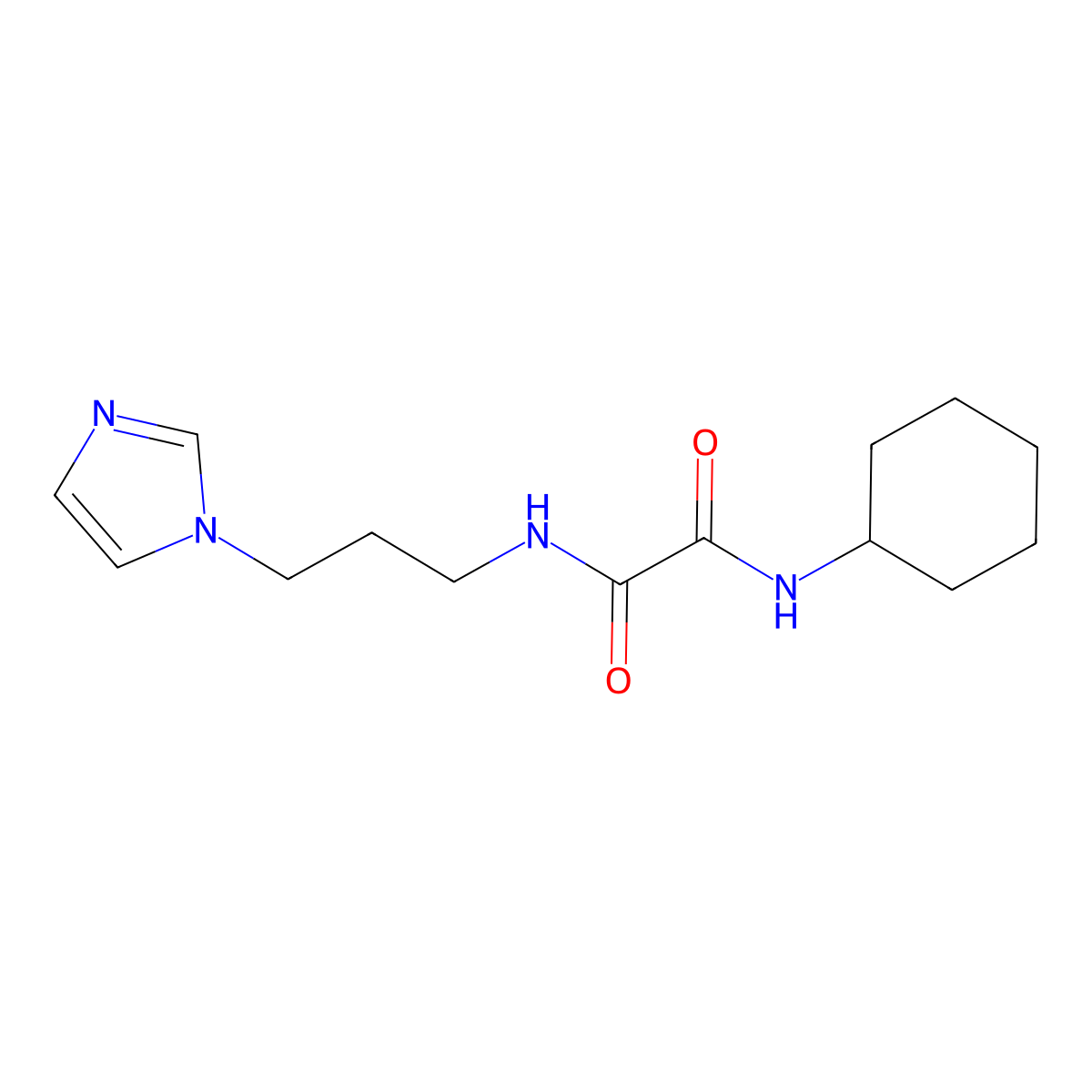 N1-(3-(1H-imidazol-1-yl)propyl)-N2-cyclohexyloxalamide molecular structure, CAS 296801-30-4