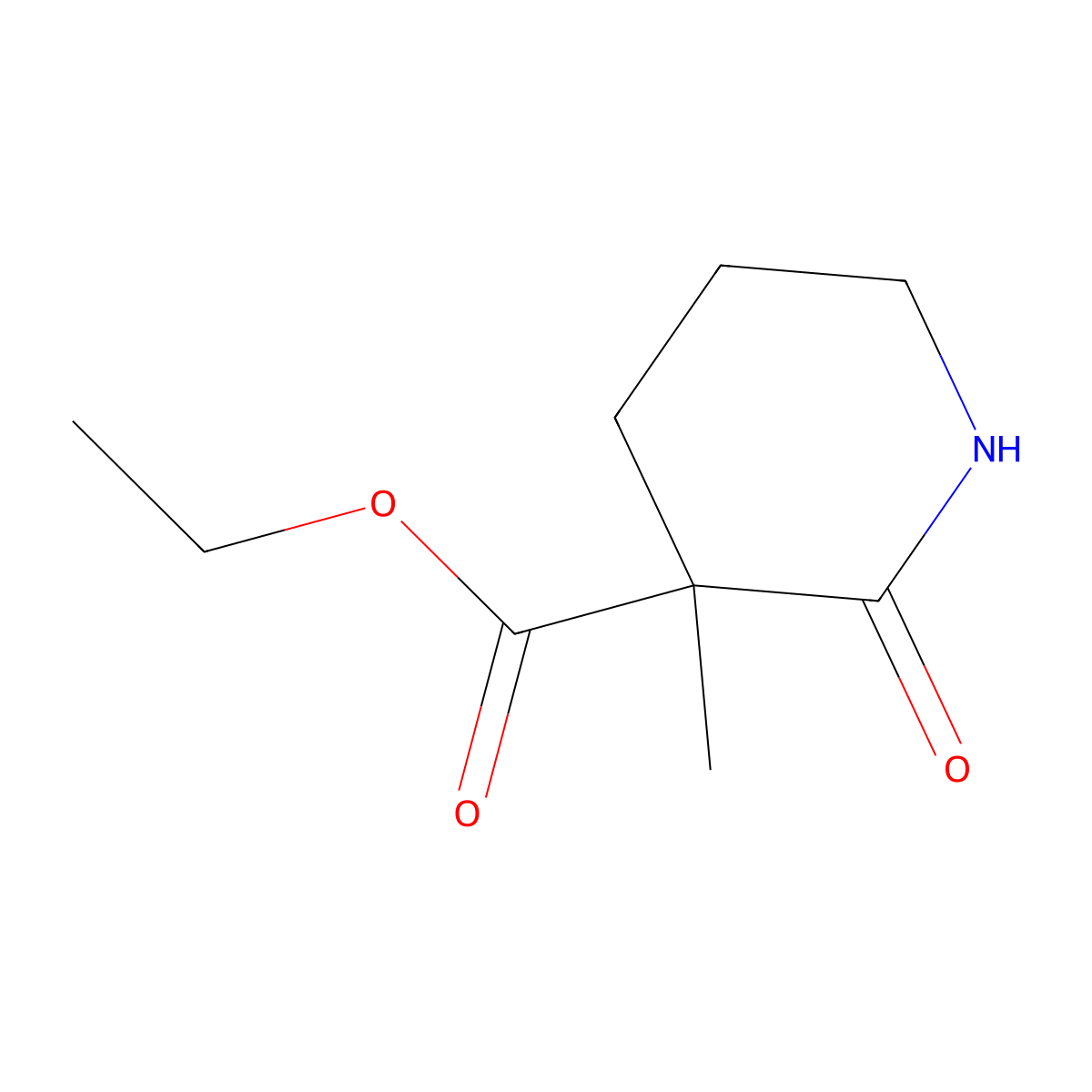 Ethyl 3-methyl-2-oxopiperidine-3-carboxylate molecular structure, CAS 29681-78-5