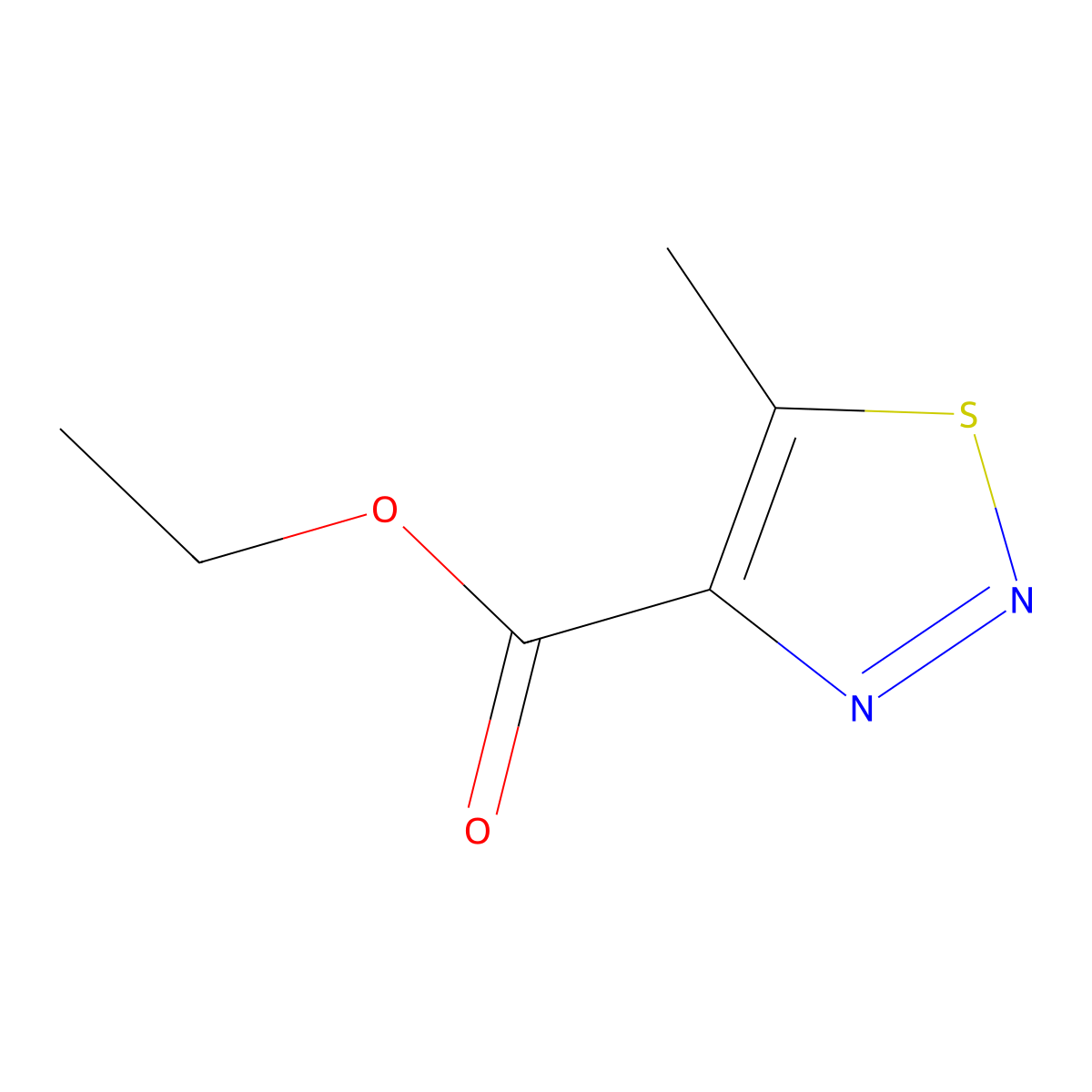 5-Methyl-(1,2,3)thiadiazole-4-carboxylic acid ethyl ester molecular structure, CAS 29682-53-9