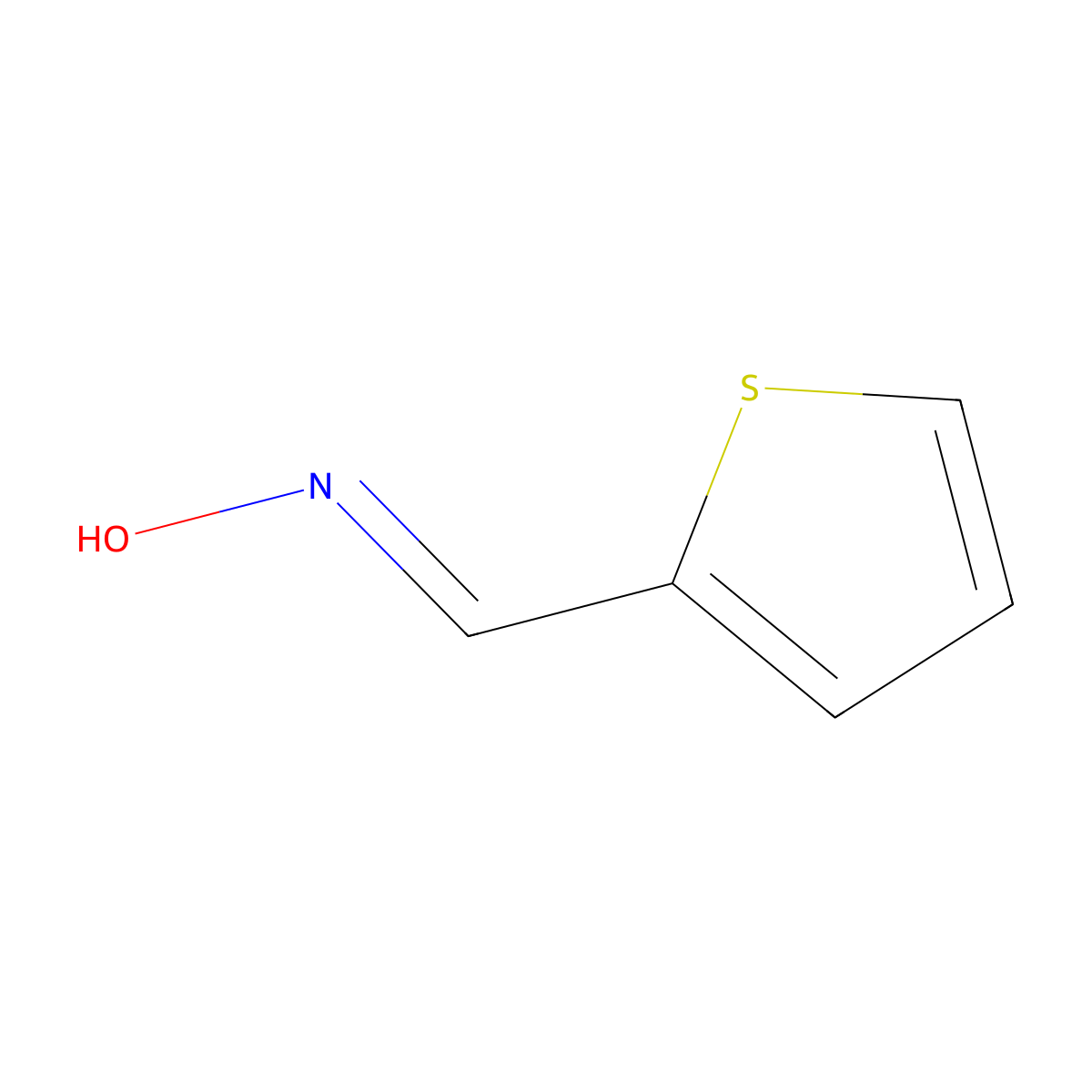 2-Thiophenecarbaldehyde oxime molecular structure, CAS 29683-84-9