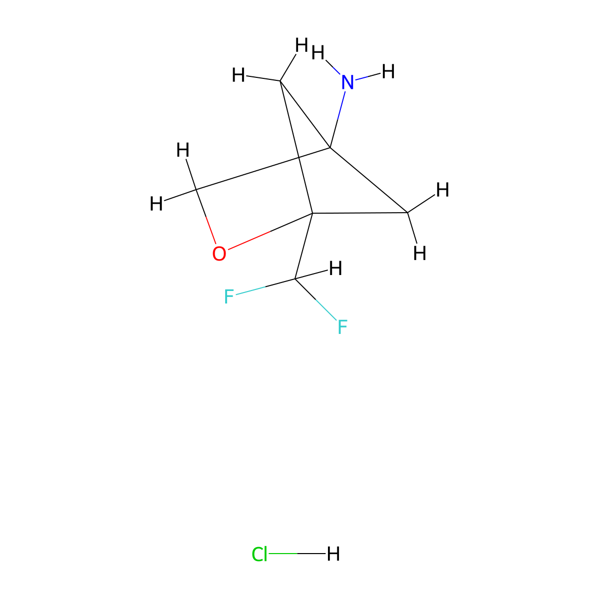 1-(Difluoromethyl)-2-oxabicyclo[2.1.1]hexan-4-amine hydrochloride molecular structure, CAS 2968347-81-9