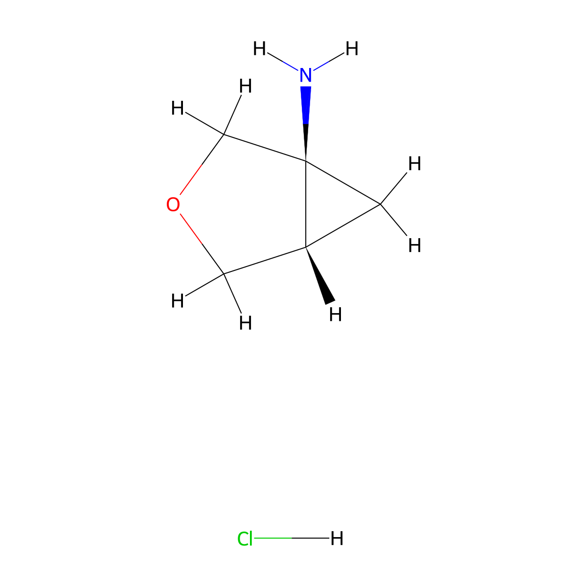 (1S,5S)-3-Oxabicyclo[3.1.0]hexan-1-amine hydrochloride molecular structure, CAS 2968348-02-7