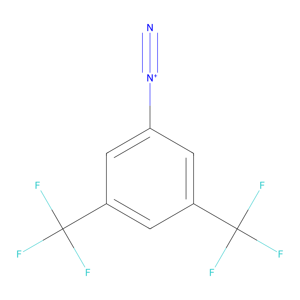 Benzenediazonium, 3,5-bis(trifluoromethyl)- molecular structure, CAS 29684-26-2