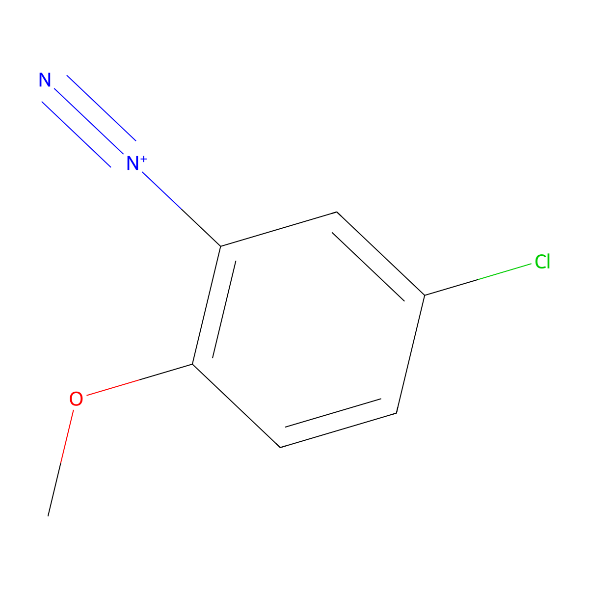Benzenediazonium, 5-chloro-2-methoxy- molecular structure, CAS 29684-42-2
