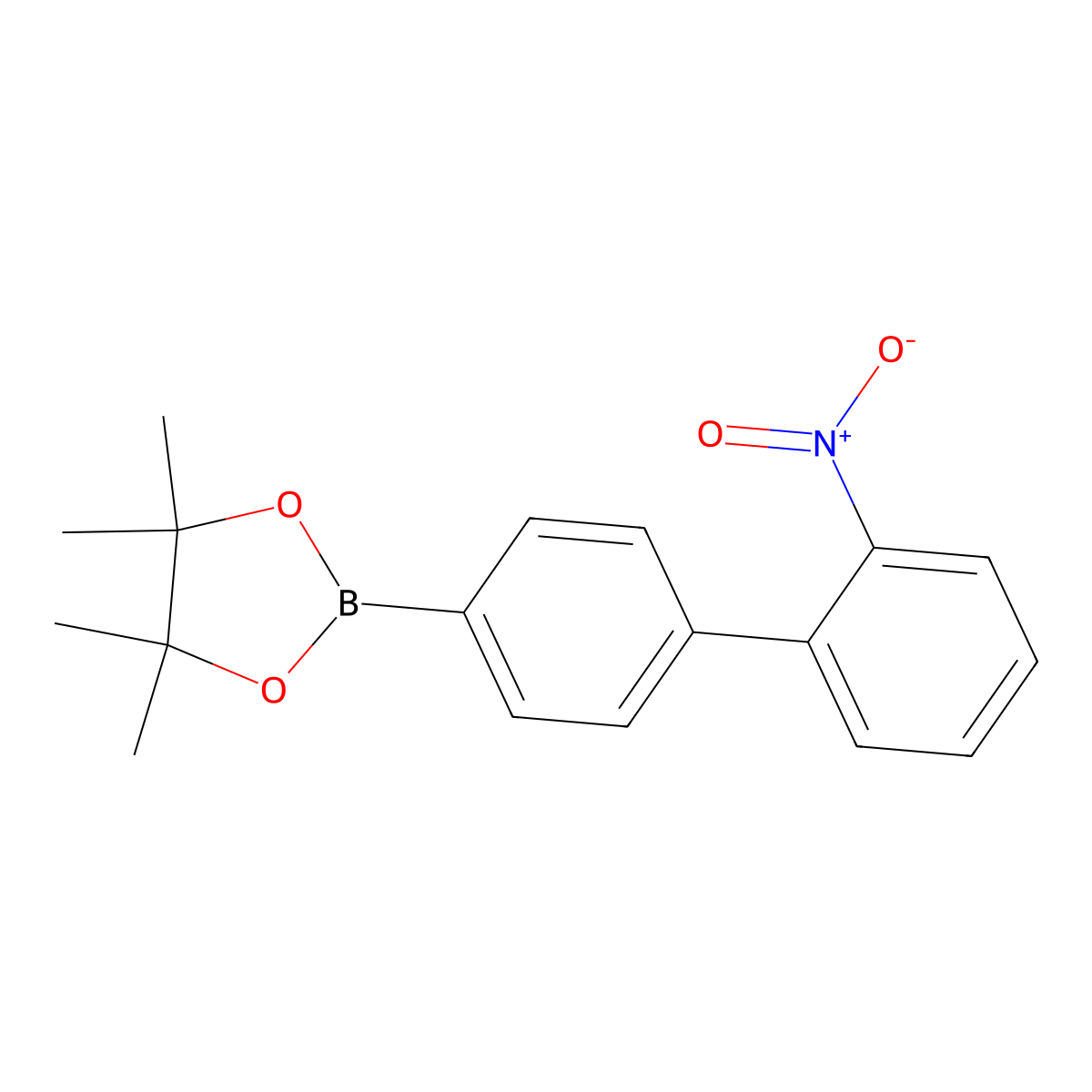 4,4,5,5-Tetramethyl-2-(2'-nitro-[1,1'-biphenyl]-4-yl)-1,3,2-dioxaborolane molecular structure, CAS 2968425-26-3