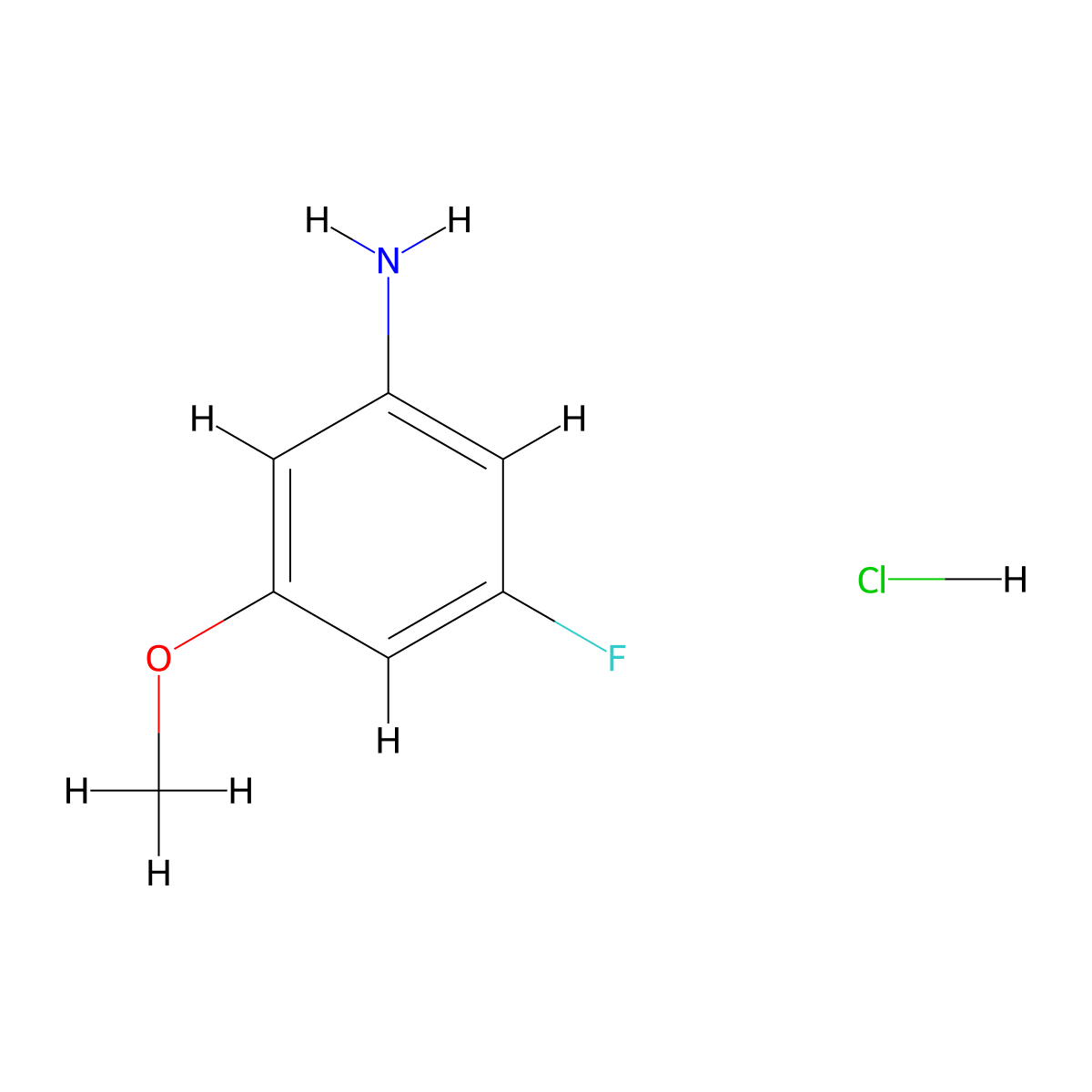 3-Fluoro-5-methoxyaniline hydrochloride molecular structure, CAS 29685-59-4