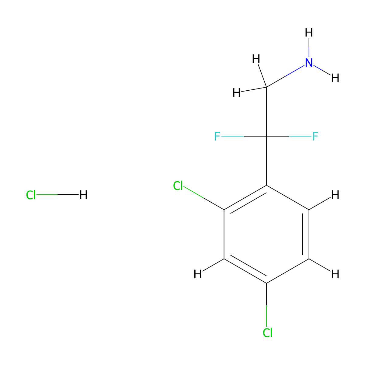 2-(2,4-Dichlorophenyl)-2,2-difluoroethanamine hydrochloride molecular structure, CAS 2968733-50-6