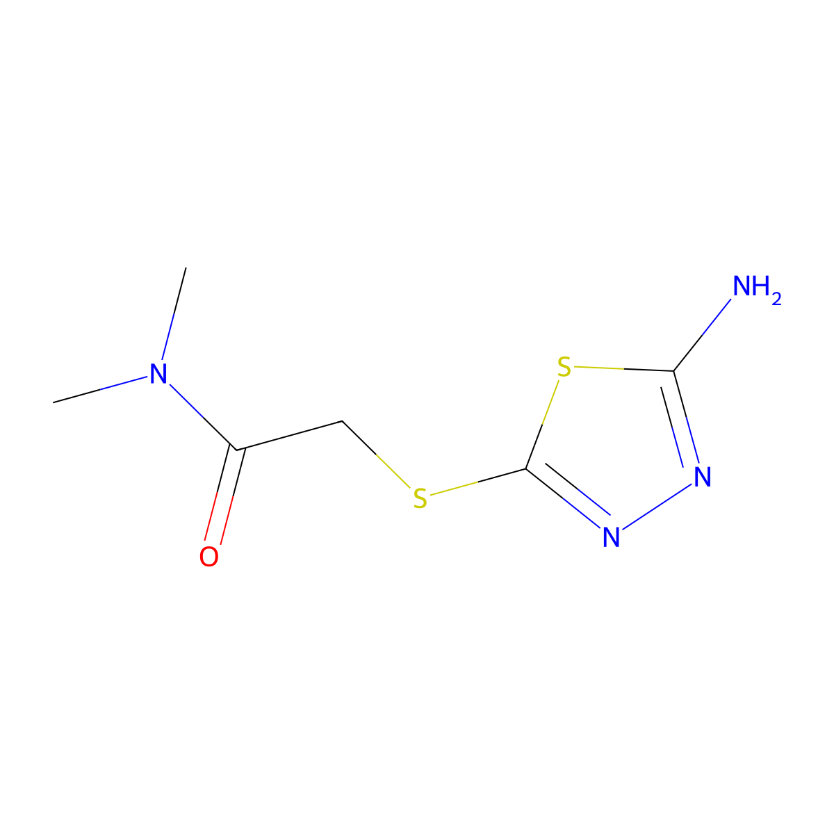 2-[(5-amino-1,3,4-thiadiazol-2-yl)sulfanyl]-N,N-dimethylacetamide molecular structure, CAS 296879-33-9