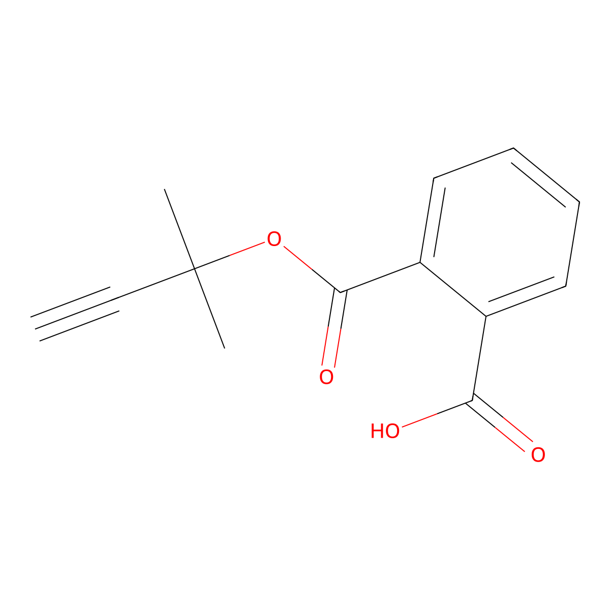 2-{[(1,1-Dimethyl-2-propynyl)oxy]carbonyl}benzoic acid molecular structure, CAS 296881-56-6