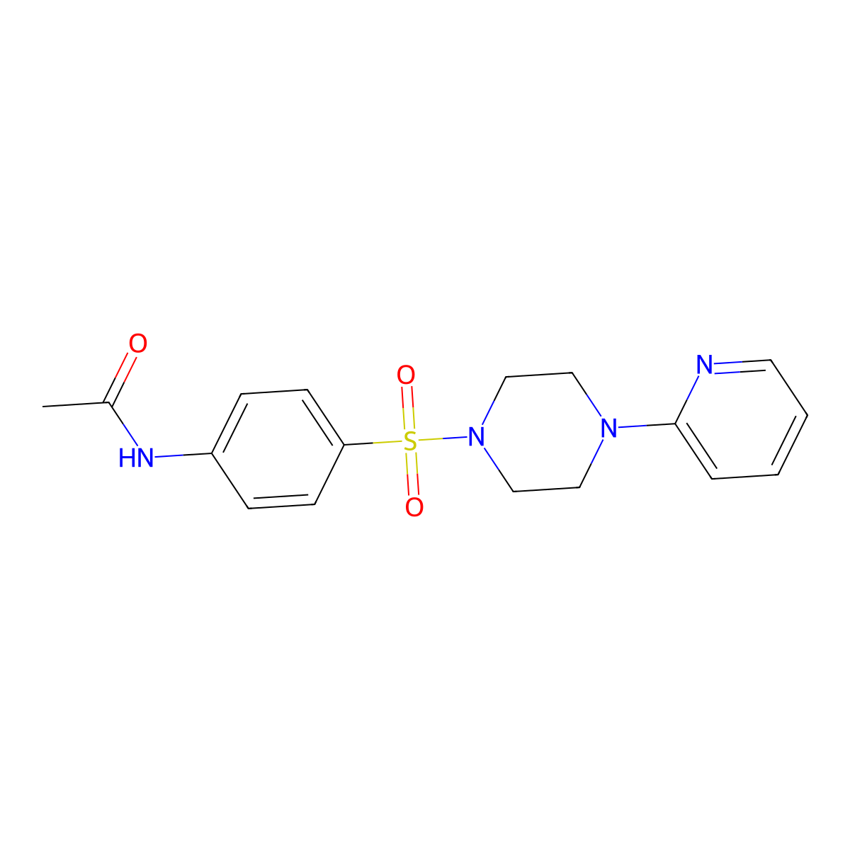 N-(4-((4-(2-Pyridyl)piperazinyl)sulfonyl)phenyl)ethanamide molecular structure, CAS 296882-82-1