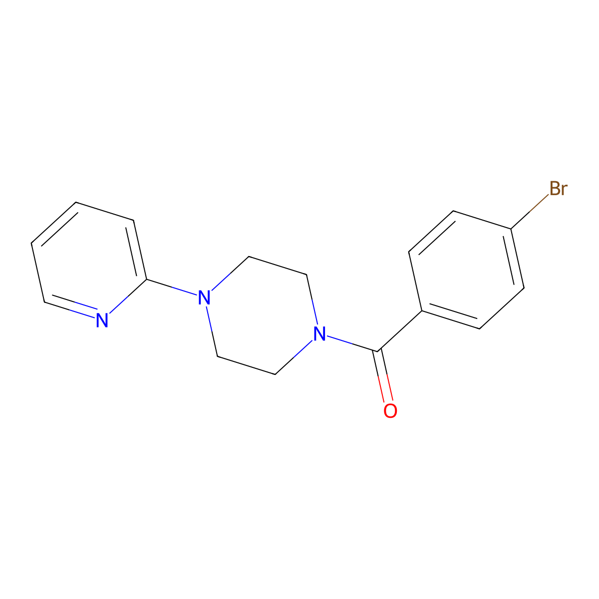 (4-Bromophenyl)-(4-pyridin-2-ylpiperazin-1-yl)methanone molecular structure, CAS 296882-88-7