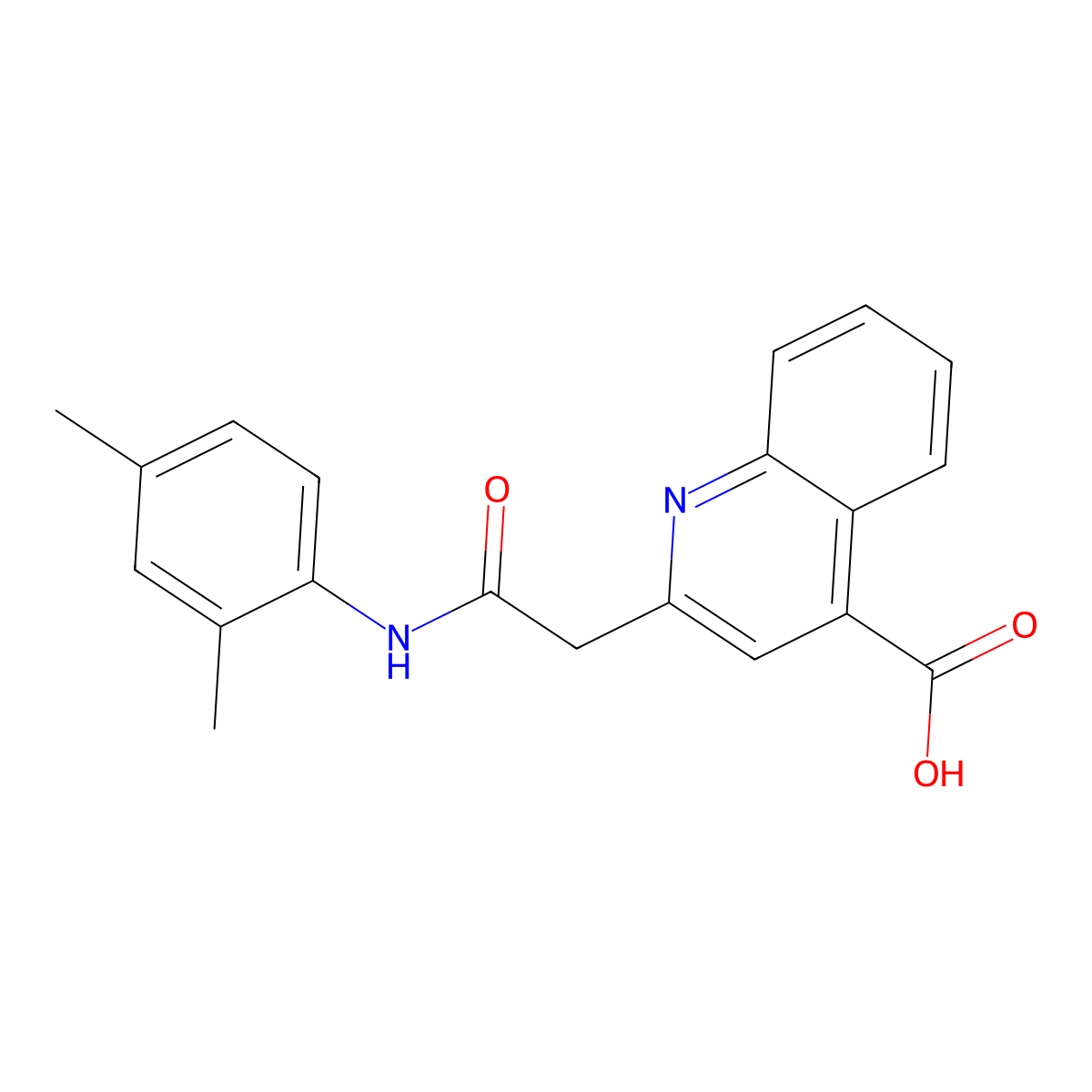 2-[2-(2,4-Dimethylanilino)-2-oxoethyl]-4-quinolinecarboxylic acid molecular structure, CAS 296883-90-4