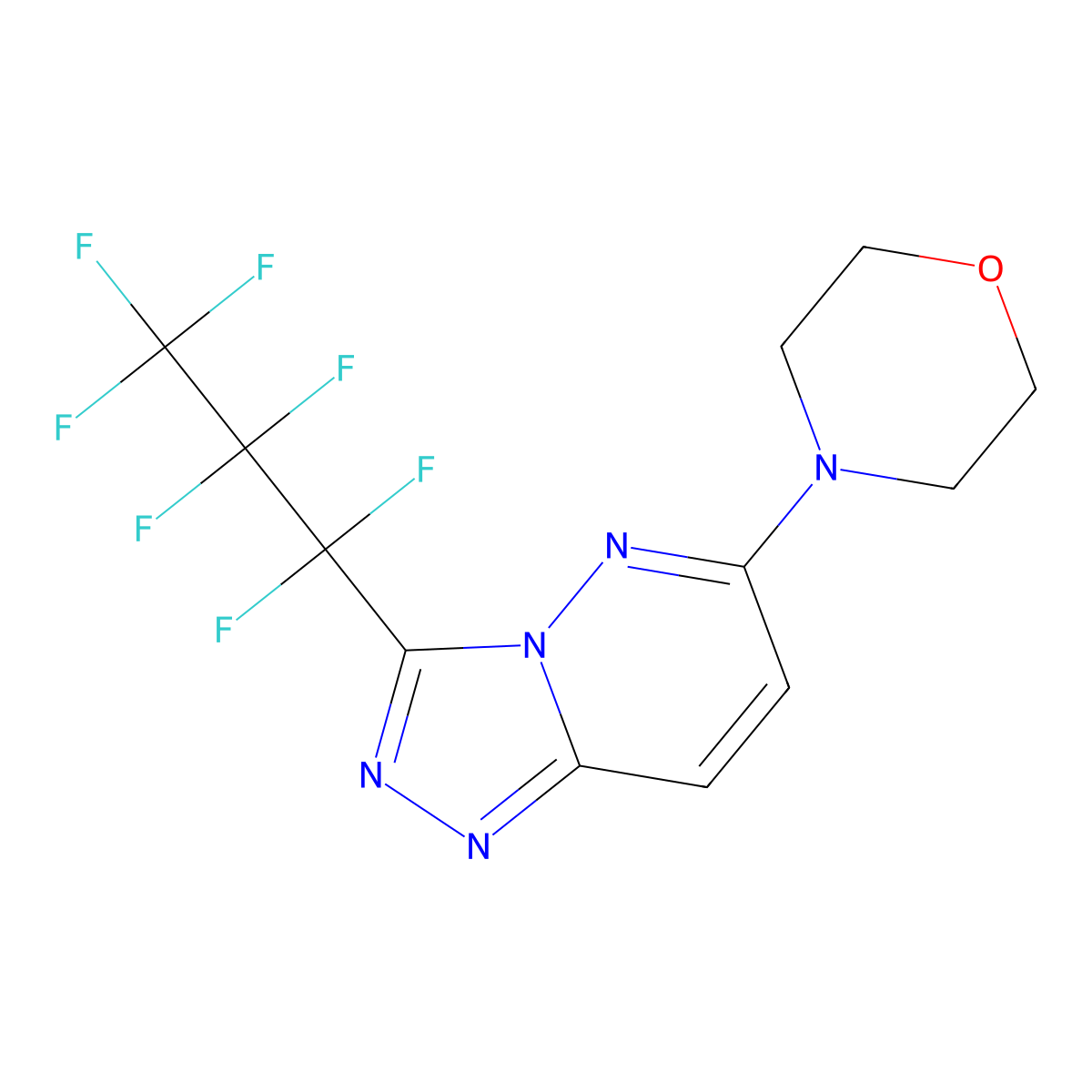 3-(Heptafluoropropyl)-6-(morpholin-4-yl)[1,2,4]triazolo[4,3-b]pyridazine molecular structure, CAS 296886-61-8