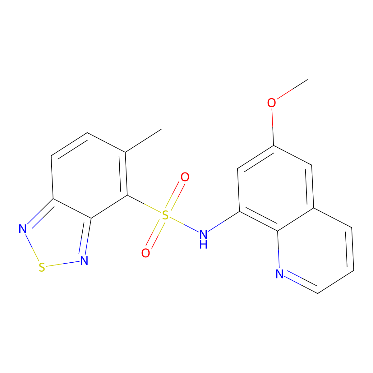 N-(6-Methoxy-8-quinolinyl)-5-methyl-2,1,3-benzothiadiazole-4-sulfonamide molecular structure, CAS 296886-74-3