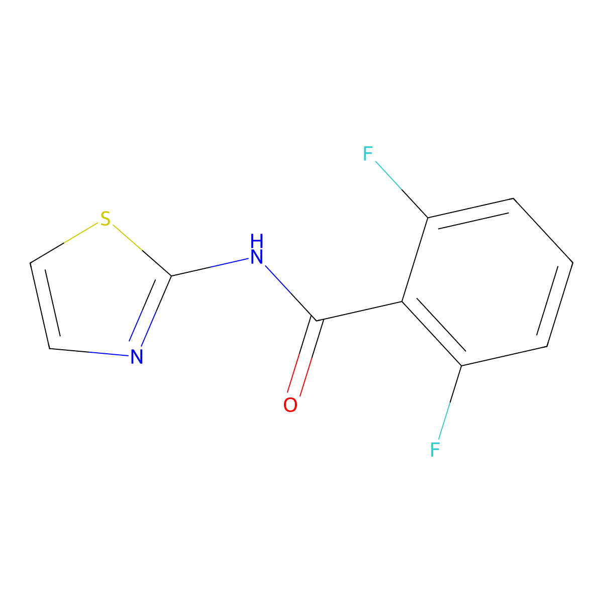 2,6-Difluoro-N-(1,3-thiazol-2-yl)benzamide molecular structure, CAS 296892-48-3