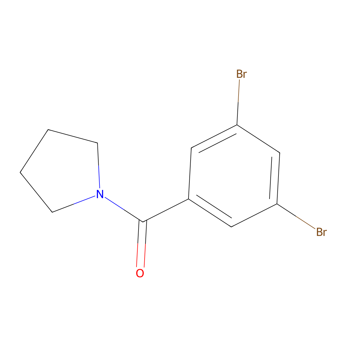 (3,5-Dibromophenyl)(pyrrolidin-1-yl)methanone molecular structure, CAS 296893-17-9