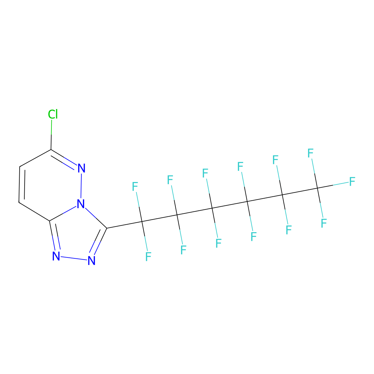 6-Chloro-3-(1,1,2,2,3,3,4,4,5,5,6,6,6-tridecafluorohexyl)-1,2,4-triazolo(4,3-b)pyridazine molecular structure, CAS 296898-51-6