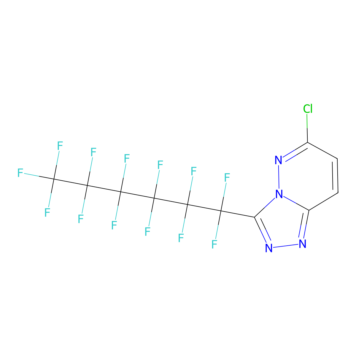 6-Chloro-3-(1,1,2,2,3,3,4,4,5,5,6,6,6-tridecafluorohexyl)-1,2,4-triazolo(4,3-b)pyridazine molecular structure, CAS 296898-51-6