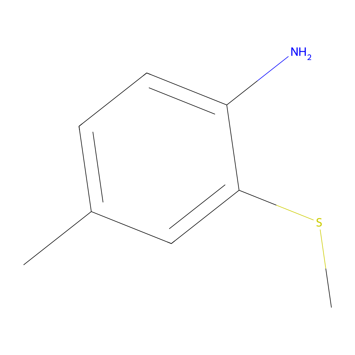 4-Methyl-2-(methylsulfanyl)aniline molecular structure, CAS 29690-20-8