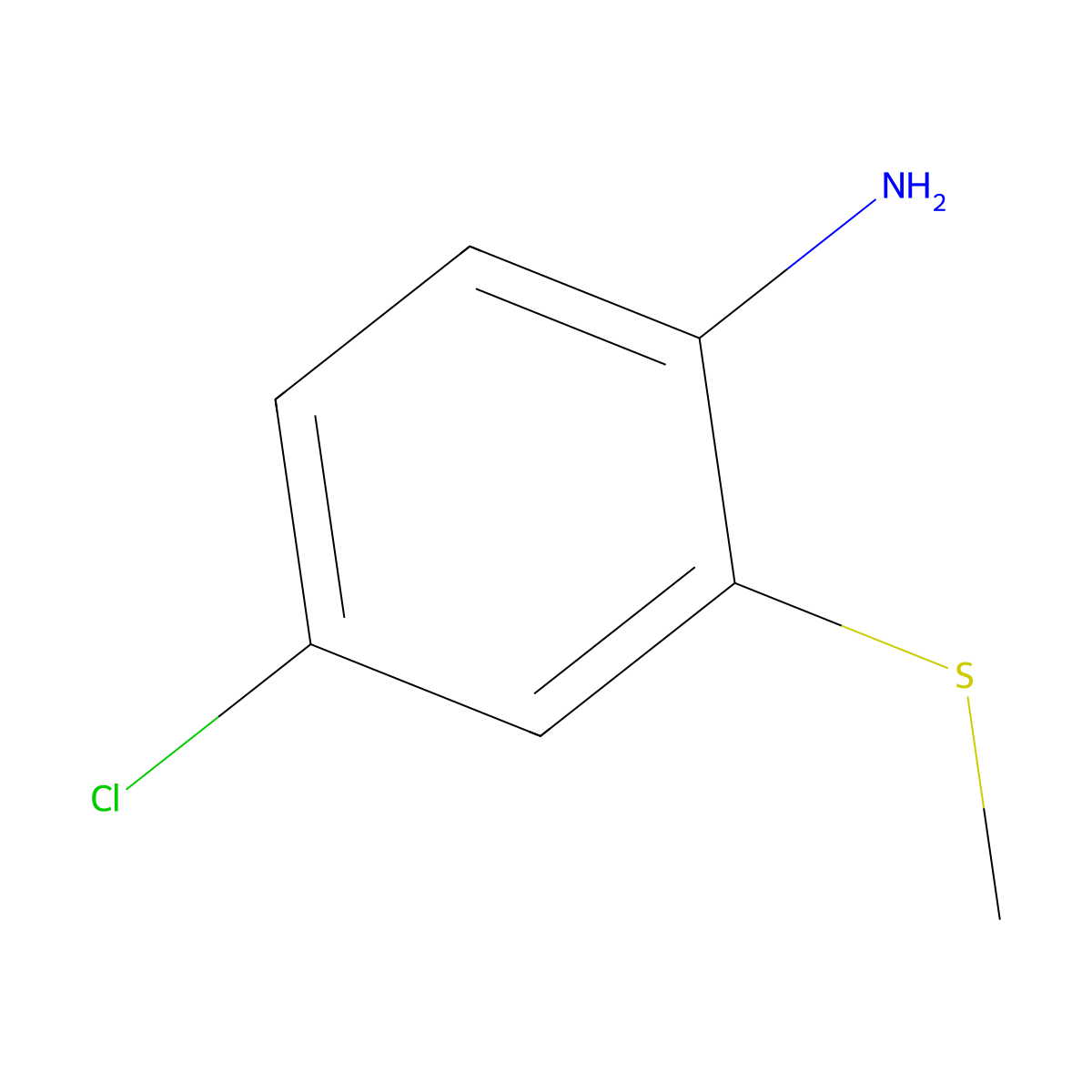 4-Chloro-2-(methylsulfanyl)aniline molecular structure, CAS 29690-21-9
