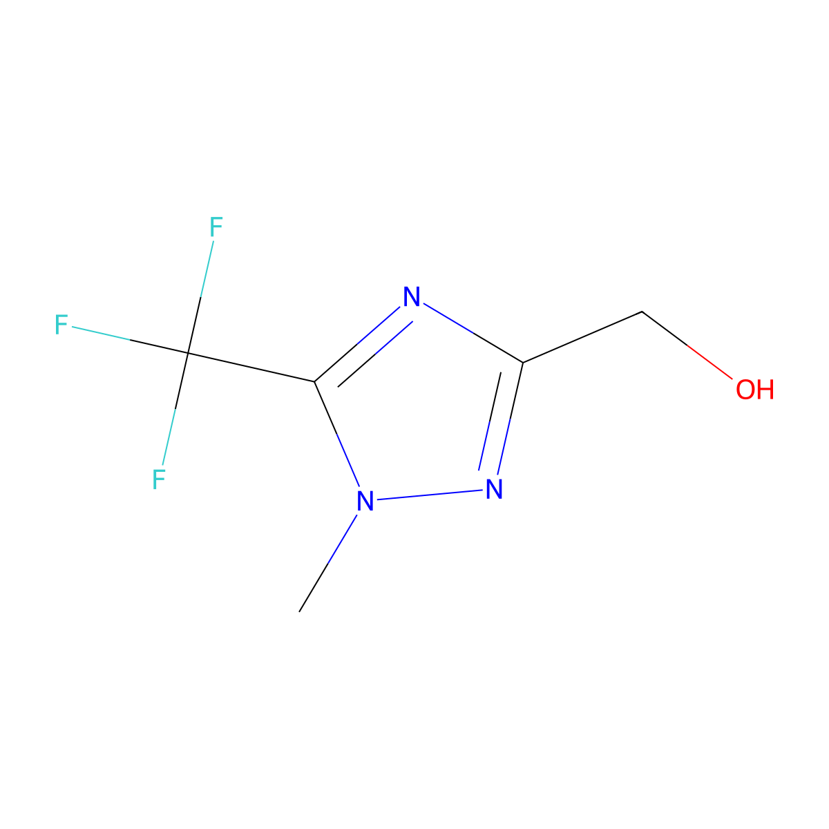 (1-Methyl-5-(trifluoromethyl)-1H-1,2,4-triazol-3-YL)methanol molecular structure, CAS 2969128-79-6