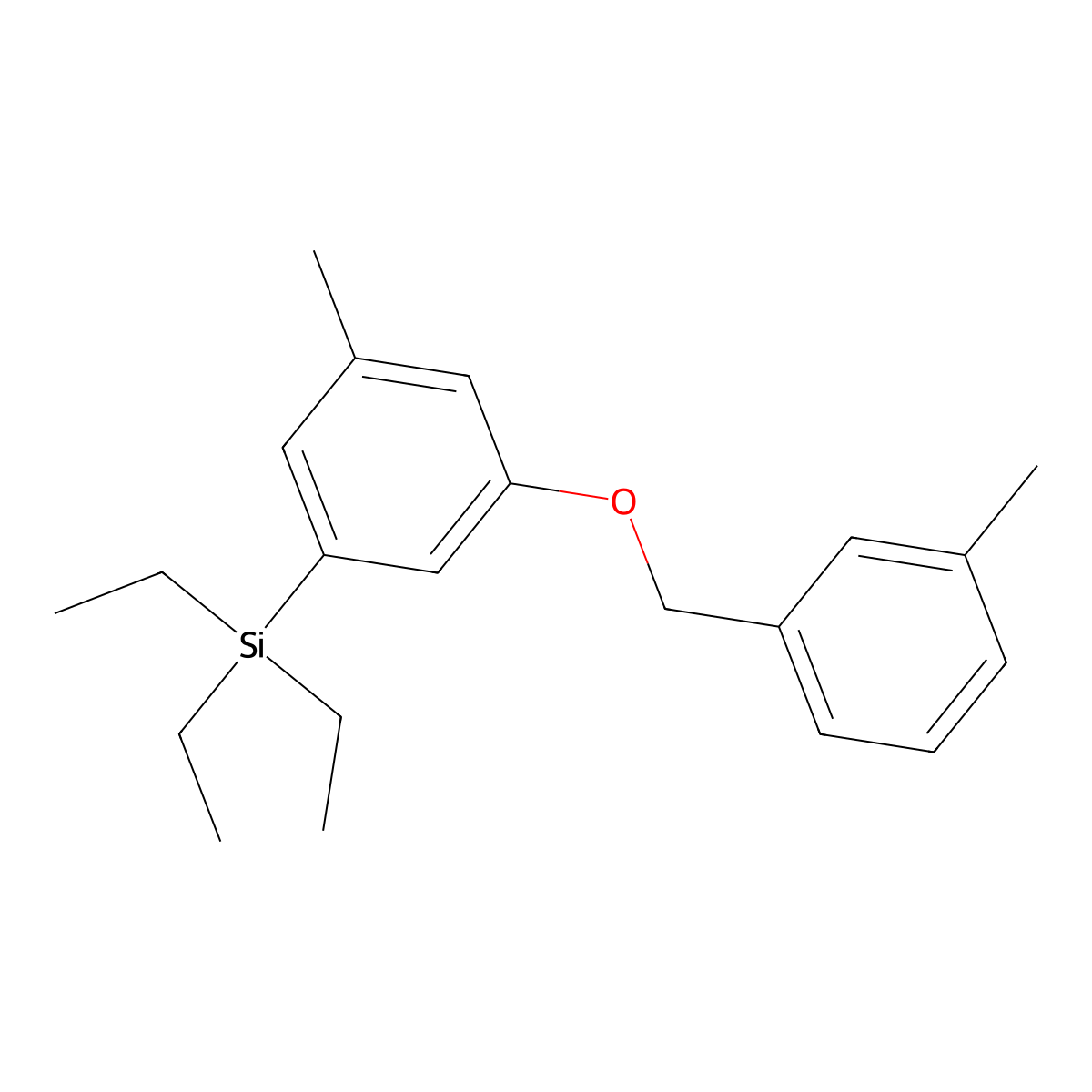 Triethyl(3-methyl-5-((3-methylbenzyl)oxy)phenyl)silane molecular structure, CAS 2969205-94-3