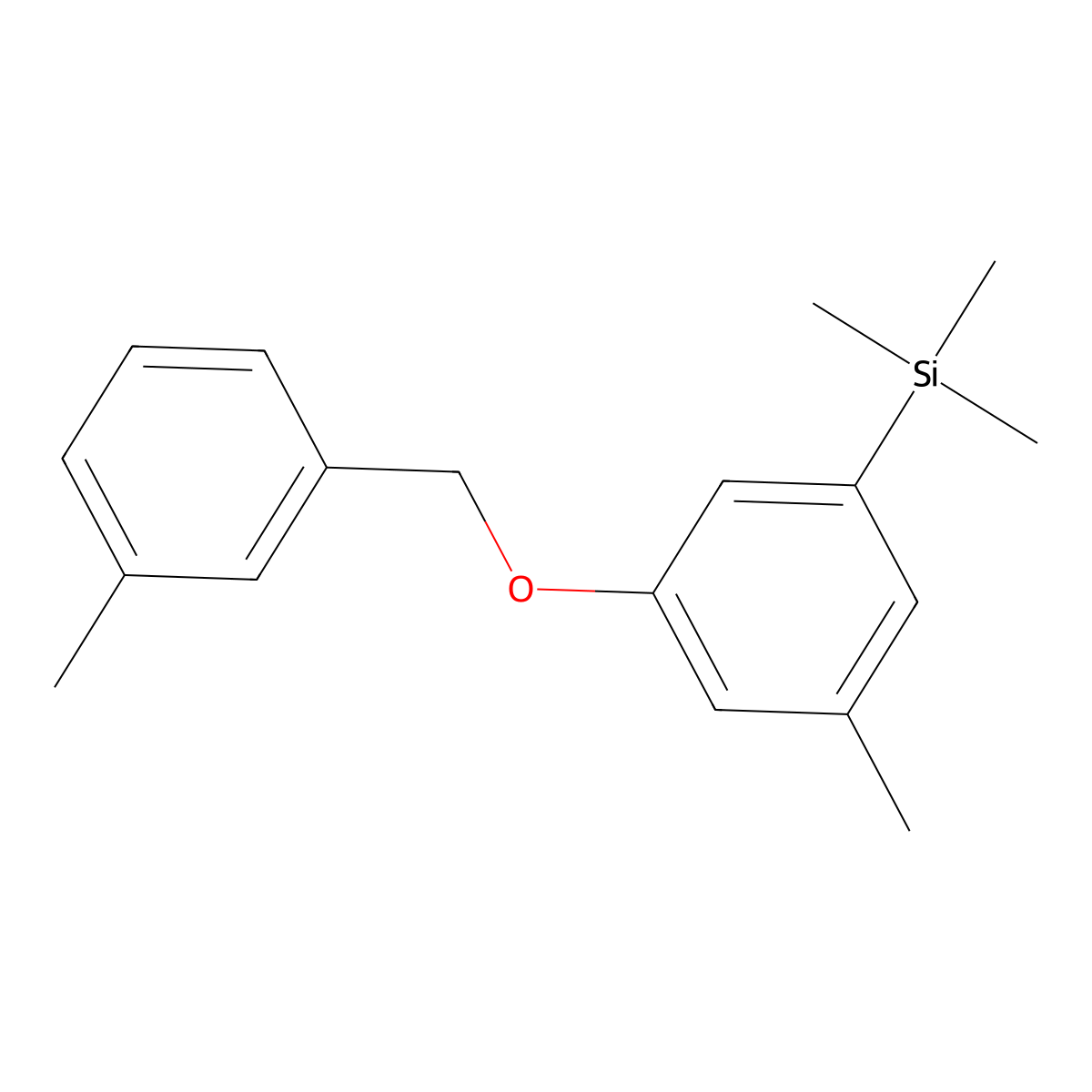 Trimethyl(3-methyl-5-((3-methylbenzyl)oxy)phenyl)silane molecular structure, CAS 2969205-96-5