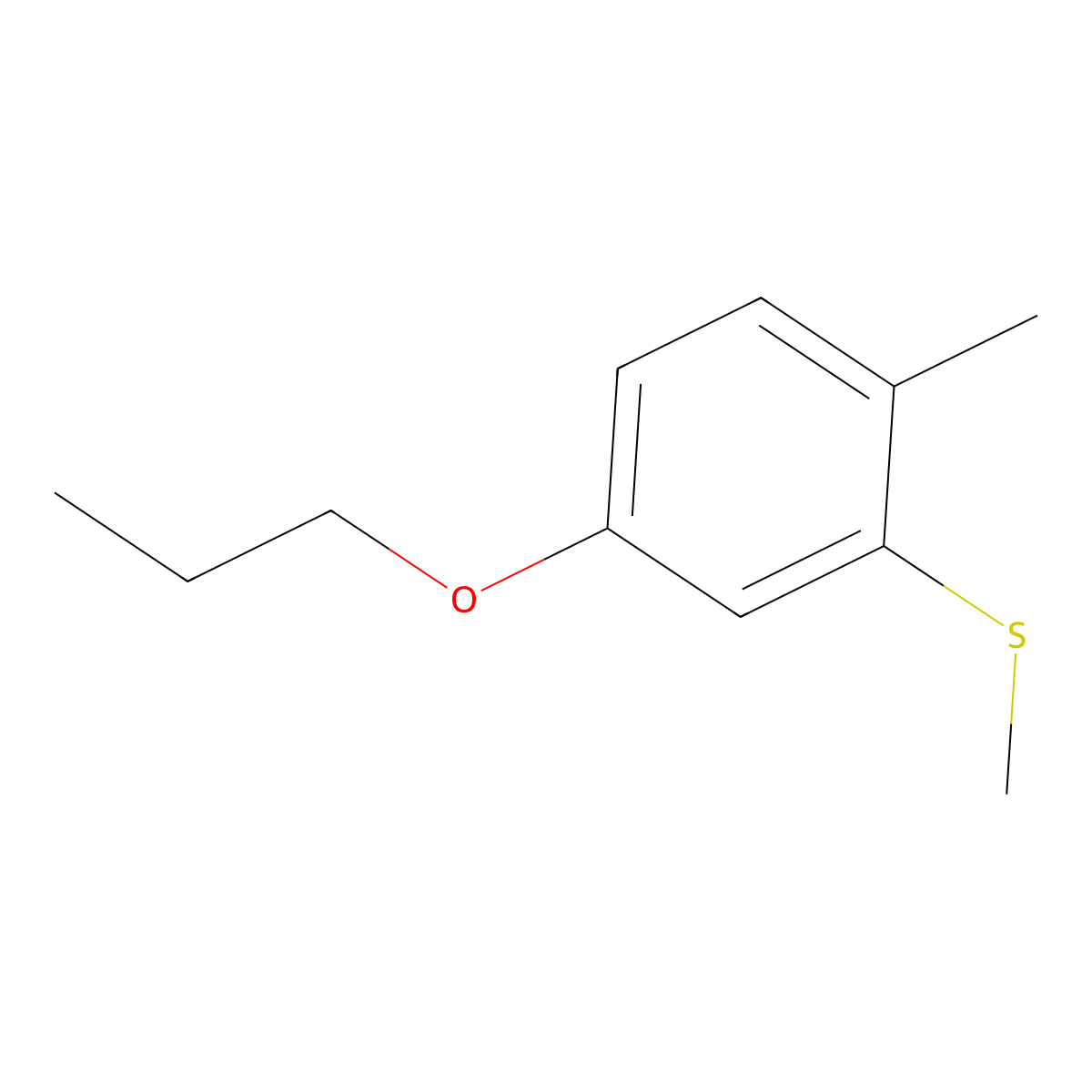 Methyl(2-methyl-5-propoxyphenyl)sulfane molecular structure, CAS 2969206-09-3