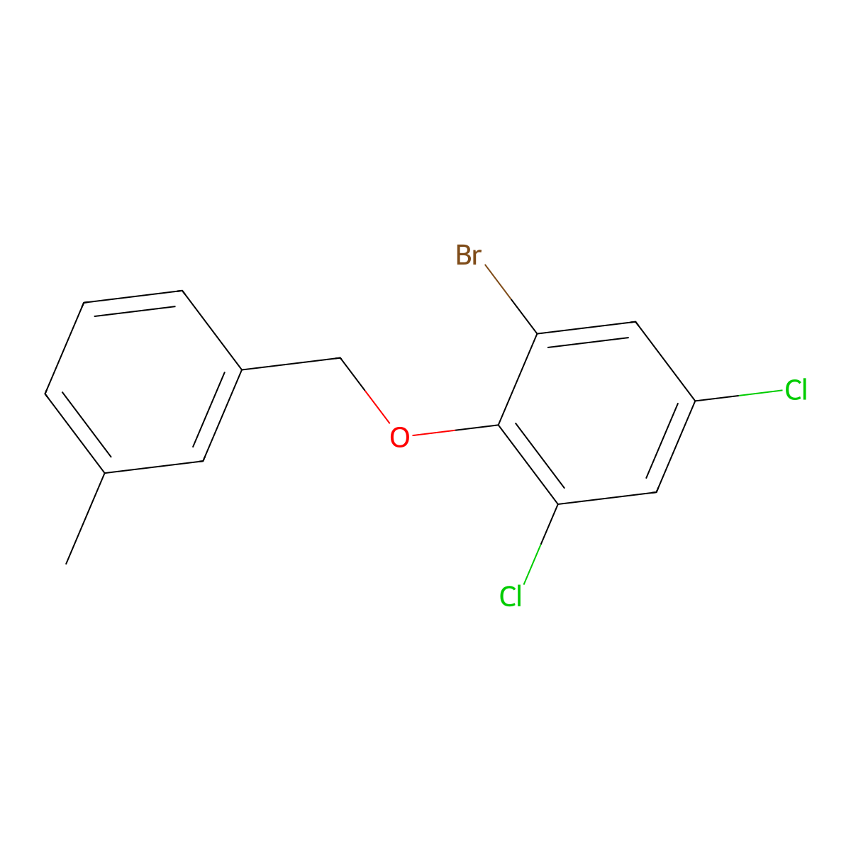 1-Bromo-3,5-dichloro-2-((3-methylbenzyl)oxy)benzene molecular structure, CAS 2969206-61-7