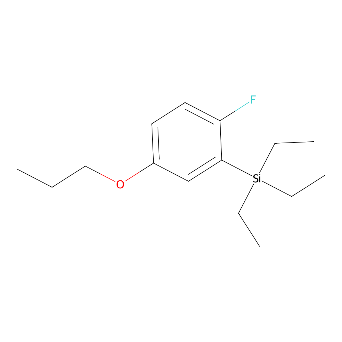 Triethyl(2-fluoro-5-propoxyphenyl)silane molecular structure, CAS 2969206-66-2
