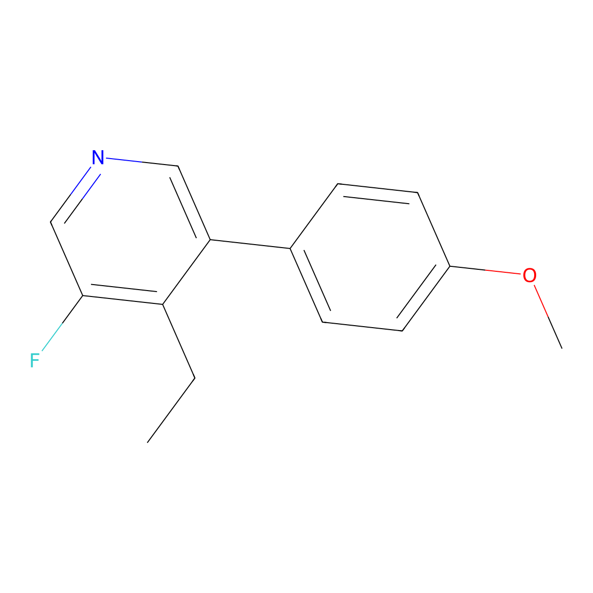 4-Ethyl-3-fluoro-5-(4-methoxyphenyl)pyridine molecular structure, CAS 2969207-56-3